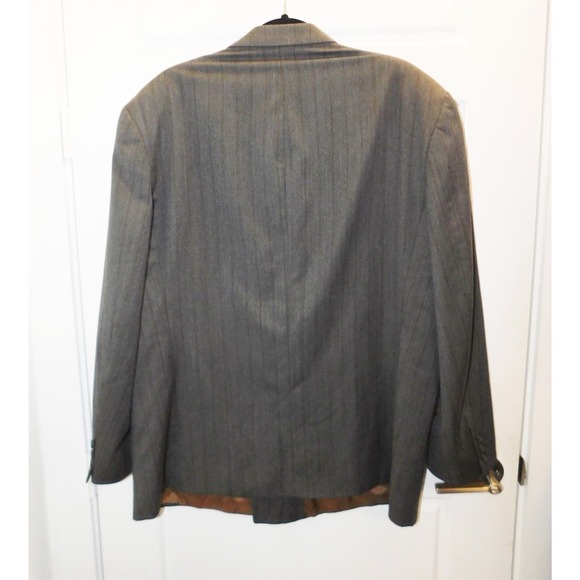 Yves Saint Laurent Gray Purple Pinstripe Wool Blazer Suit Jacket 40‎ - Picture 3 of 5